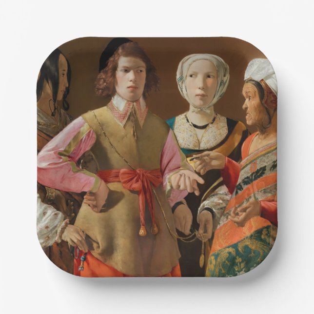 Georges de la Tour - The Fortune Teller Paper Plate (Front)