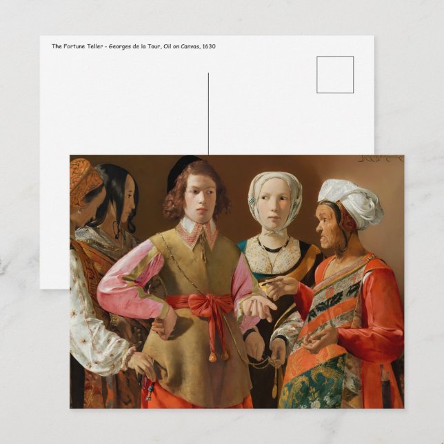 Georges de la Tour - The Fortune Teller Postcard (Front/Back)
