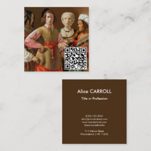 Georges de la Tour - The Fortune Teller - QR Code Square Business Card