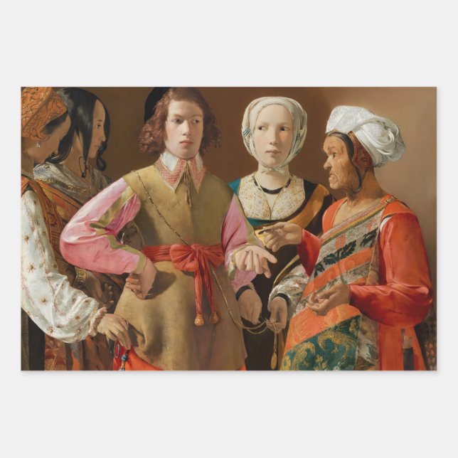 Georges de la Tour - The Fortune Teller Wrapping Paper Sheet (Front)