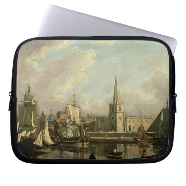 George's Dock Basin, Liverpool, 1797 (oil on canva Laptop Sleeve (Front)