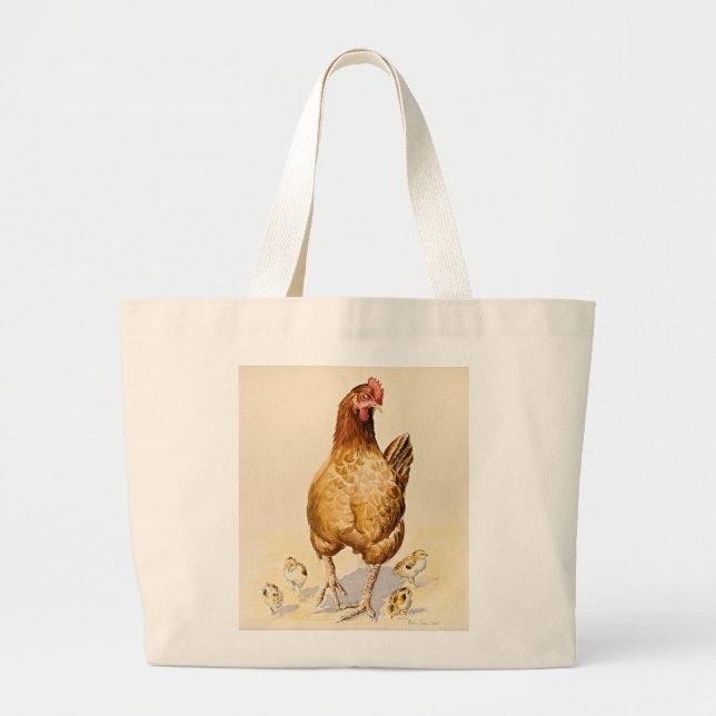 George's Hen and her Chicks 2007 Large Tote Bag (Front)
