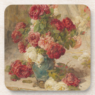 Georges Jeannin - A Still Life with Roses in a ... Coaster