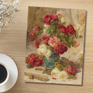 Georges Jeannin - A Still Life with Roses in a ... Postcard