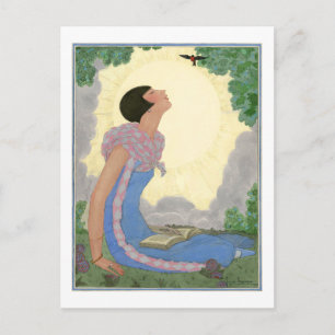 Georges Lepape Vintage Deco Fashion Springtime Postcard