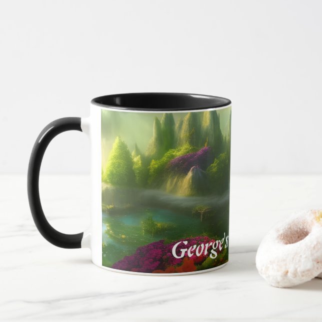 George's Morning Tea Personalised Customisable Mug (With Donut)