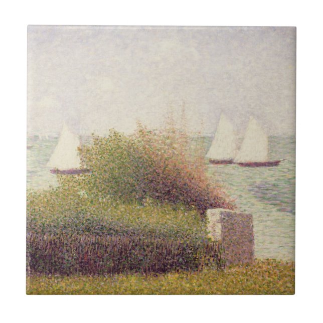 Georges Pierre Seurat | La Rade de Grandcamp Tile (Front)
