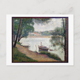 Georges Pierre Seurat   River Landscape with a boa Postcard
