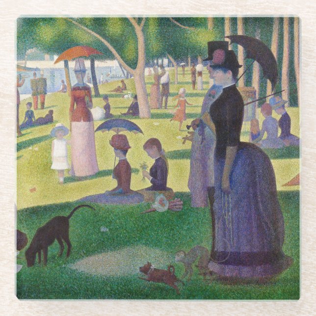 Georges Seurat - A Sunday on La Grande Jatte Glass Coaster (Front)