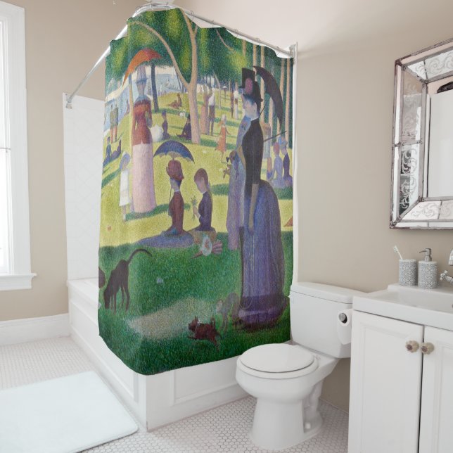 Georges Seurat - A Sunday on La Grande Jatte Shower Curtain (In Situ)