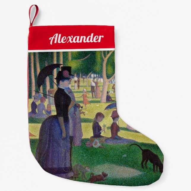 Georges Seurat - A Sunday on La Grande Jatte Small Christmas Stocking (Front)