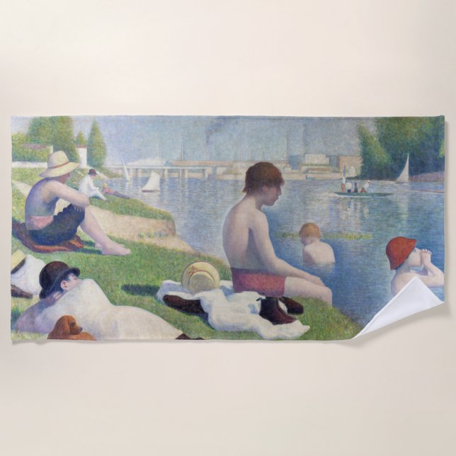 Georges Seurat - Bathers at Asnieres Beach Towel (Front)