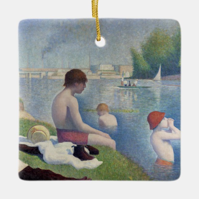 Georges Seurat - Bathers at Asnieres Ceramic Ornament (Front)