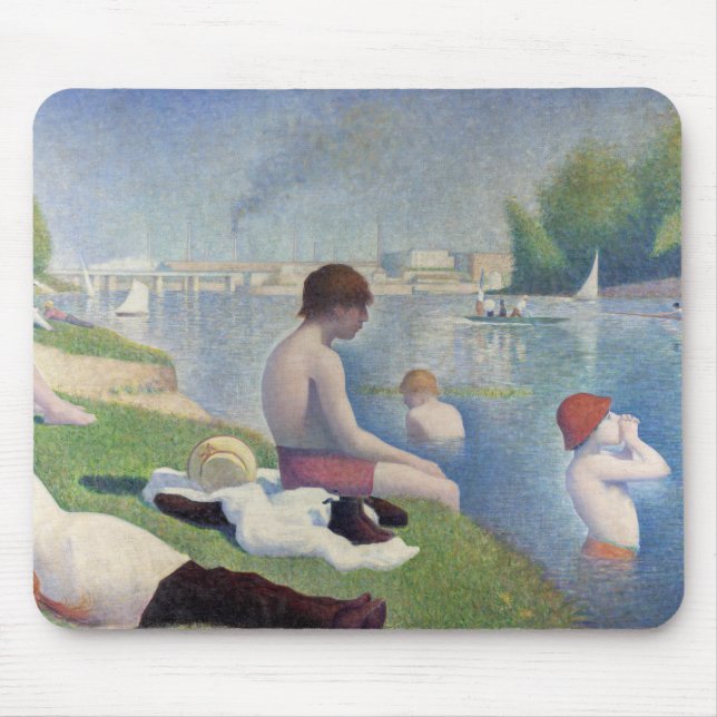 Georges Seurat - Bathers at Asnieres Mouse Mat (Front)