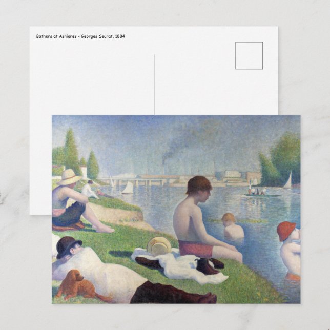 Georges Seurat - Bathers at Asnieres Postcard (Front/Back)