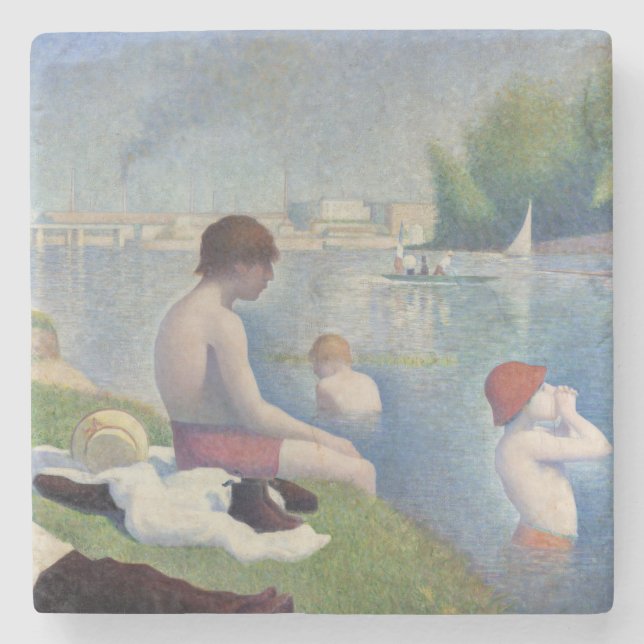 Georges Seurat - Bathers at Asnieres Stone Coaster (Front)