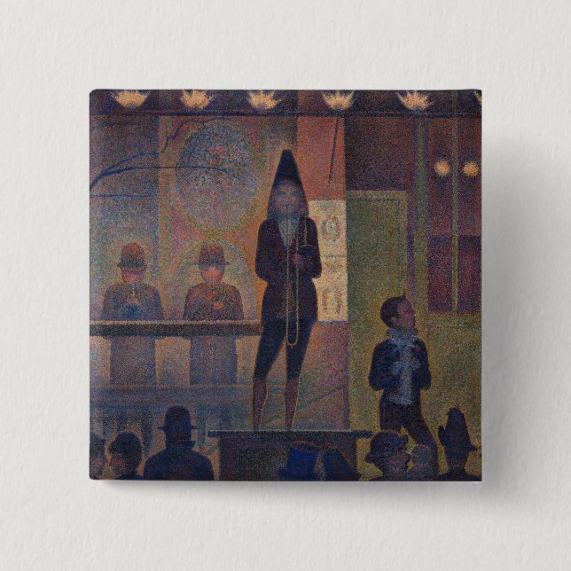 Georges Seurat - Circus Slideshow 15 Cm Square Badge (Front)