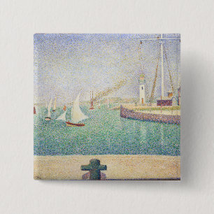Georges Seurat - Entrance of the Port of Honfleur 15 Cm Square Badge