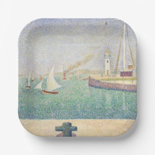 Georges Seurat - Entrance of the Port of Honfleur Paper Plate