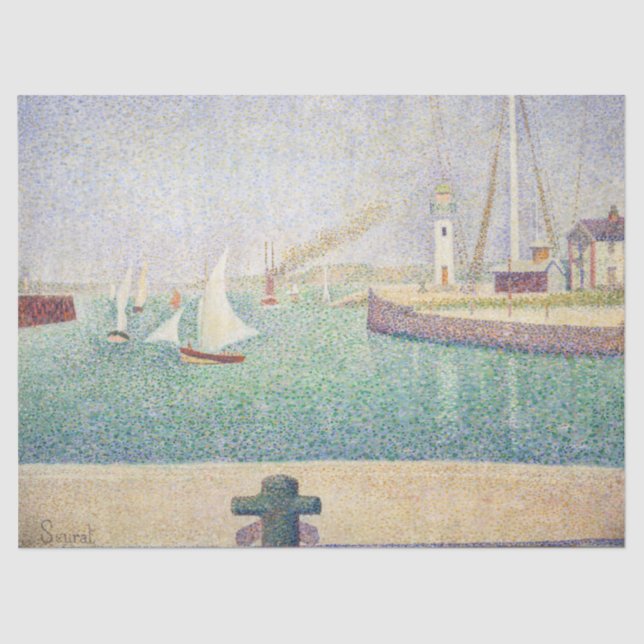 Georges Seurat - Entrance of the Port of Honfleur  Tissue Paper (Front)