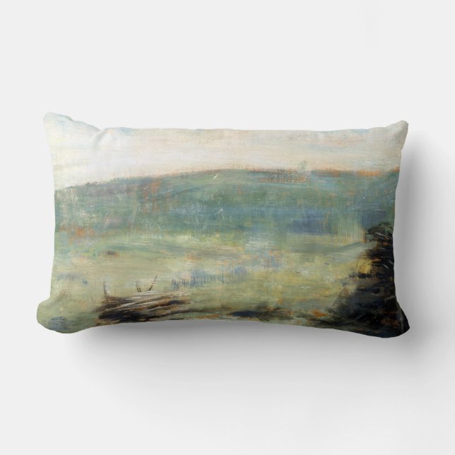 Georges Seurat Landscape at Saint-Ouen Lumbar Cushion (Front)