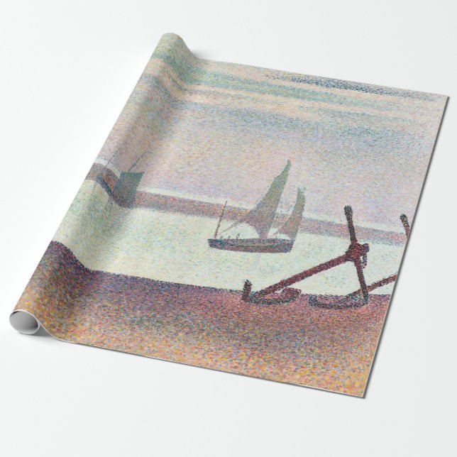 Georges Seurat The Channel at Gravelines, Evening Wrapping Paper (Unrolled)