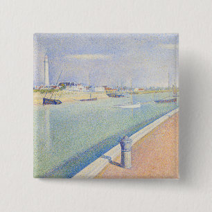 Georges Seurat - The Channel of Gravelines 15 Cm Square Badge