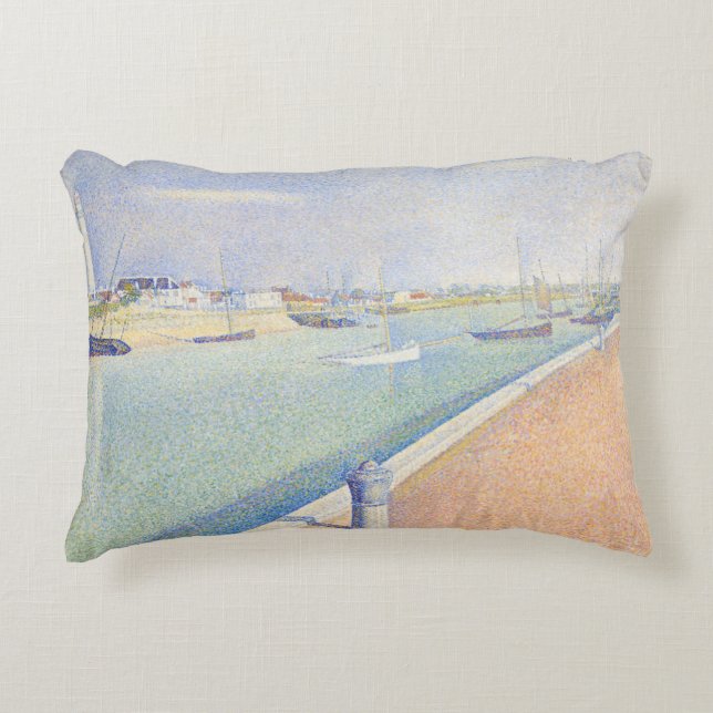 Georges Seurat - The Channel of Gravelines Decorative Cushion (Front)