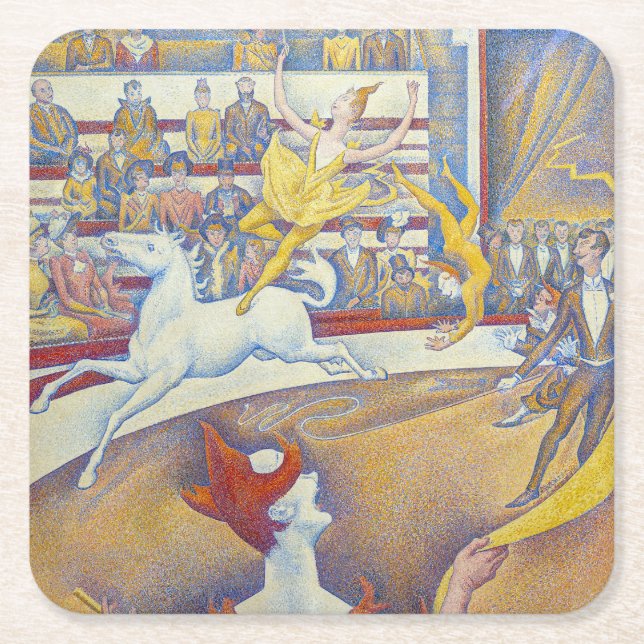 Georges Seurat - The Circus Square Paper Coaster (Front)