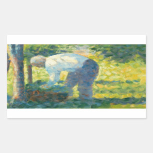Georges Seurat - The Gardener Rectangular Sticker