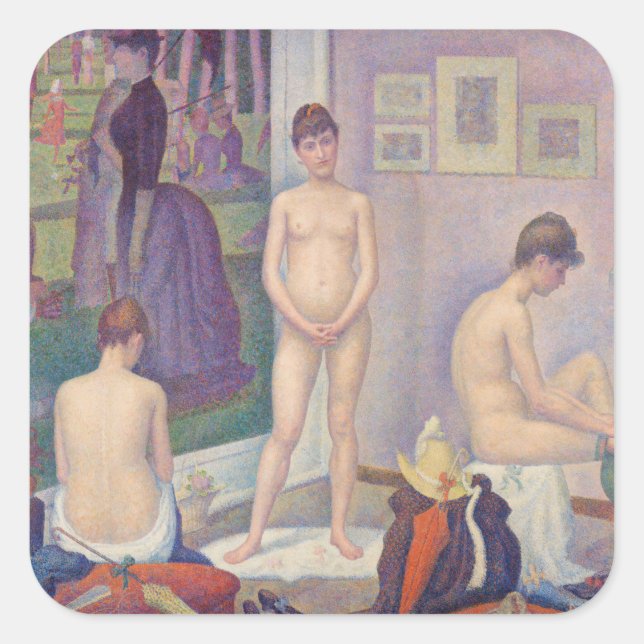 Georges Seurat - The Models Square Sticker (Front)