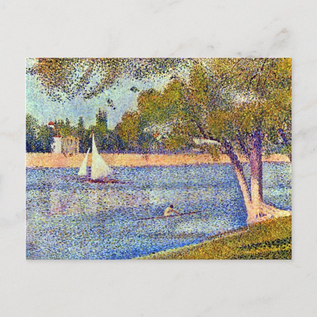 Georges Seurat The Seine and la Grande Jatte Postcard (Front)