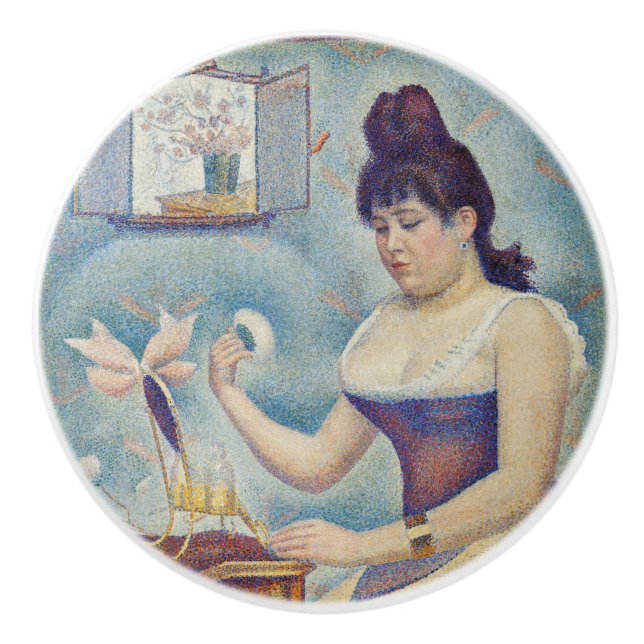 Georges Seurat - Young Woman Powdering Herself Ceramic Knob (Front)
