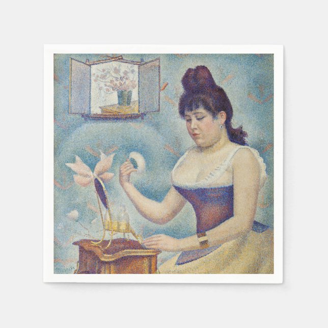 Georges Seurat - Young Woman Powdering Herself Napkin (Front)