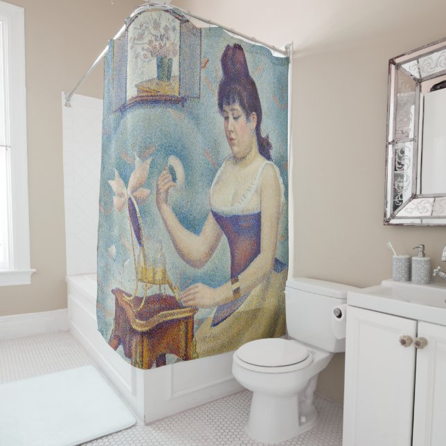 Georges Seurat - Young Woman Powdering Herself Shower Curtain (In Situ)