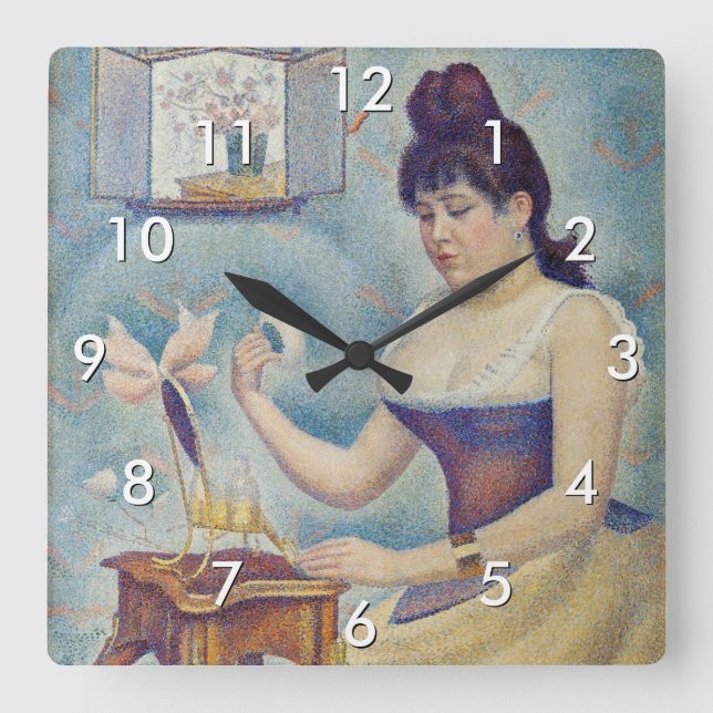 Georges Seurat - Young Woman Powdering Herself Square Wall Clock (Front)
