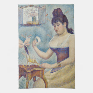 Georges Seurat - Young Woman Powdering Herself Tea Towel