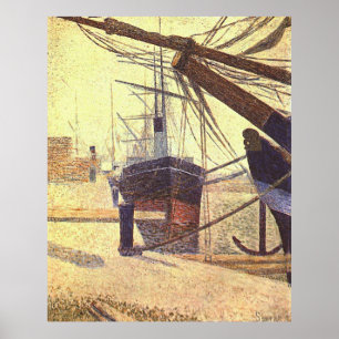 Georges Seurat's Harbour in Honfleur (1886) Poster
