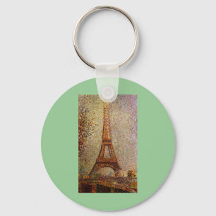 Georges Seurat's Painting: The Eiffel Tower (1889) Key Ring