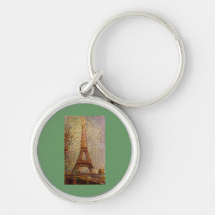 Georges Seurat's Painting: The Eiffel Tower (1889) Key Ring