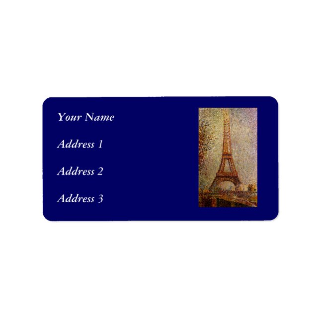 Georges Seurat's Painting: The Eiffel Tower (1889) Label (Front)
