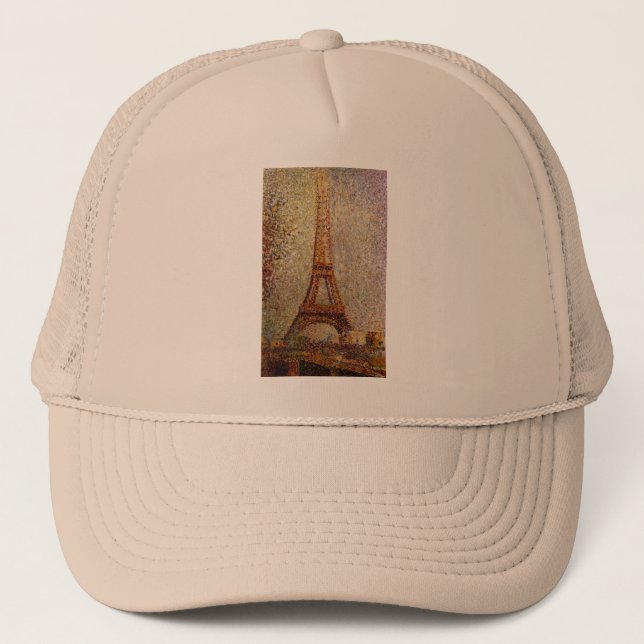Georges Seurat's Painting: The Eiffel Tower (1889) Trucker Hat (Front)