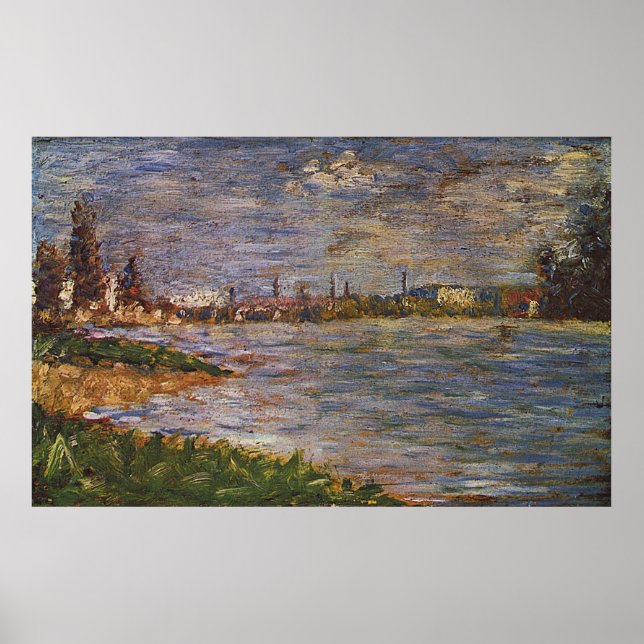 Georges Seurat's Painting: The Two Banks (1883) Poster (Front)