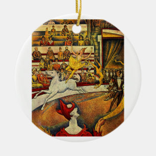 Georges Seurat's The Circus (1891) Ceramic Tree Decoration