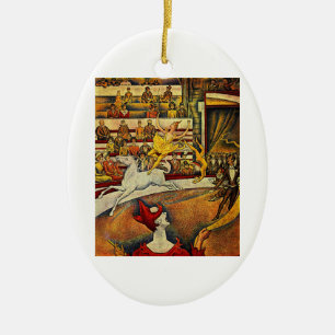 Georges Seurat's The Circus (1891) Ceramic Tree Decoration