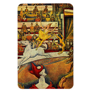 Georges Seurat's The Circus (1891) - Clown & Rider Magnet