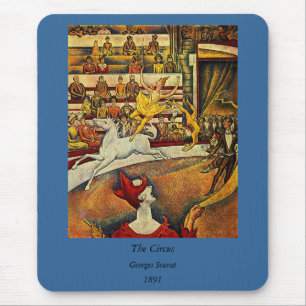 Georges Seurat's The Circus (1891) - Clown & Rider Mouse Mat