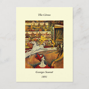 Georges Seurat's The Circus (1891) - Clown & Rider Postcard