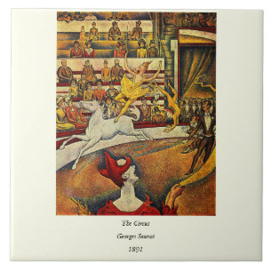 Georges Seurat's The Circus (1891) - Clown & Rider Tile