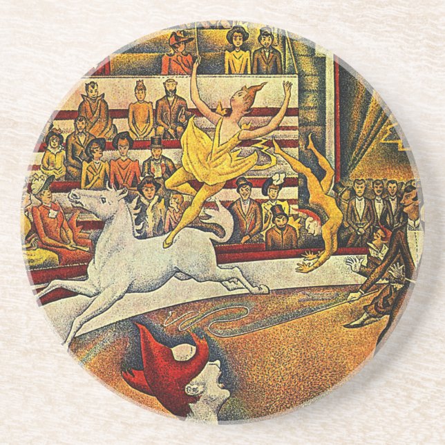 Georges Seurat's The Circus (1891) Coaster (Front)